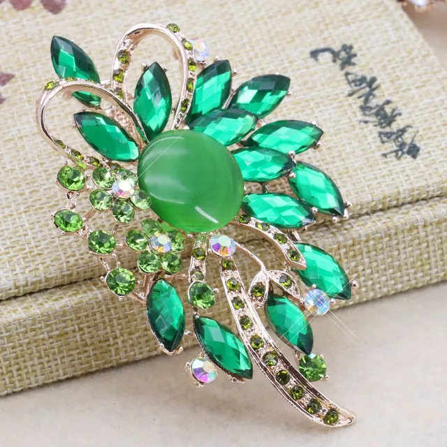 Fashion Green Brooch Bouquet Pins Diy Gifts Wedding Brooches Crystal Fashion Green Brooch Bouquet Pins Diy Gifts Wedding Brooches Crystal Gl Bead Jewelry Making Design