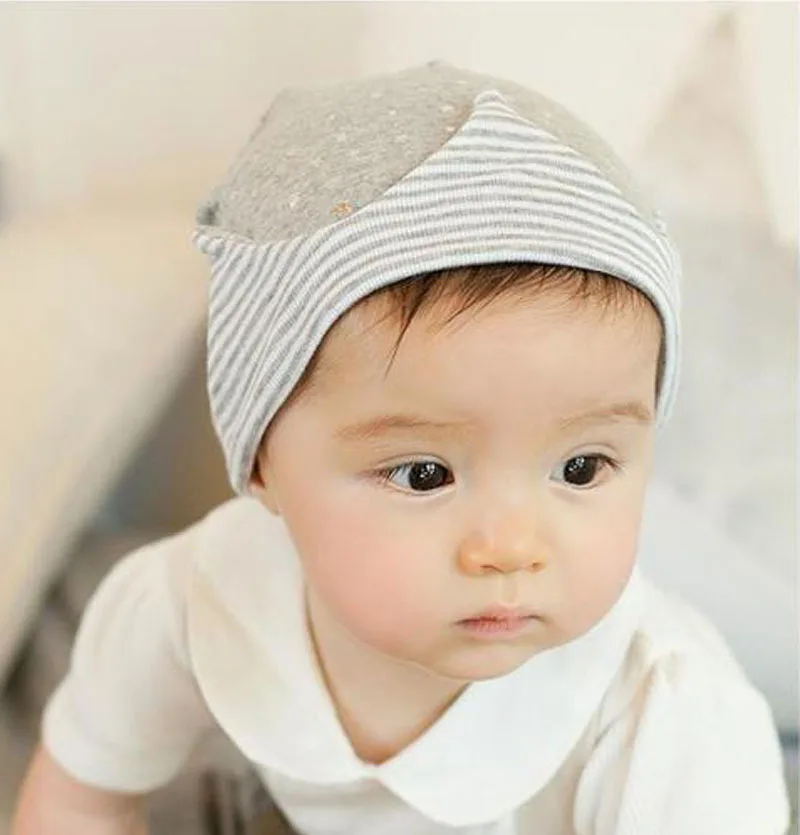Korean style crown little stars baby hat Package ear elastic design hat