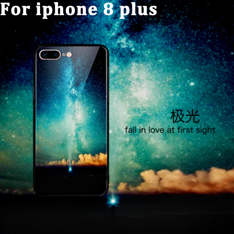 Модный чехол из закаленного стекла для iphone 8 plus Защитные чехлы iphone8plus iphone8 fundas coque |