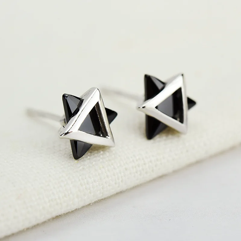 

REETI 925 Sterling Silver Triangle Stud Earrings For Women 2019 New Trend Personality Lady Fashion Jewelry korean earrings