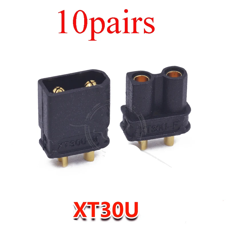 10Pairs Amass XT30U Plug CW CCW 2mm Gold Plated Low Resistance Connector Battery Upgraded XT30 Plugs for RC UAV Drone FPV Racing