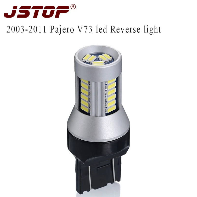 JSTOP 2003-2011 Pajero V73 T20 Light Led Car 7443 Bulbs Canbus White W21/5W Lamps 4014smd External 12VAC 6000k Reverse Lights | Автомобили