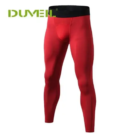 DUVEIL мужские быстросохнущие брюки PRO tight Running мужские компрессионные брюки с принтом для тренировок - Цвет: Red