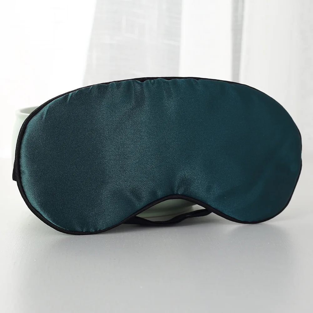 1 шт., маска для глаз в салоне автомобиля из чистого шелка с подкладкой, чехол для отдыха в путешествии, расслабляющий уход, повязка на глаза, очки для сна, автомобильные аксессуары - Название цвета: Черный
