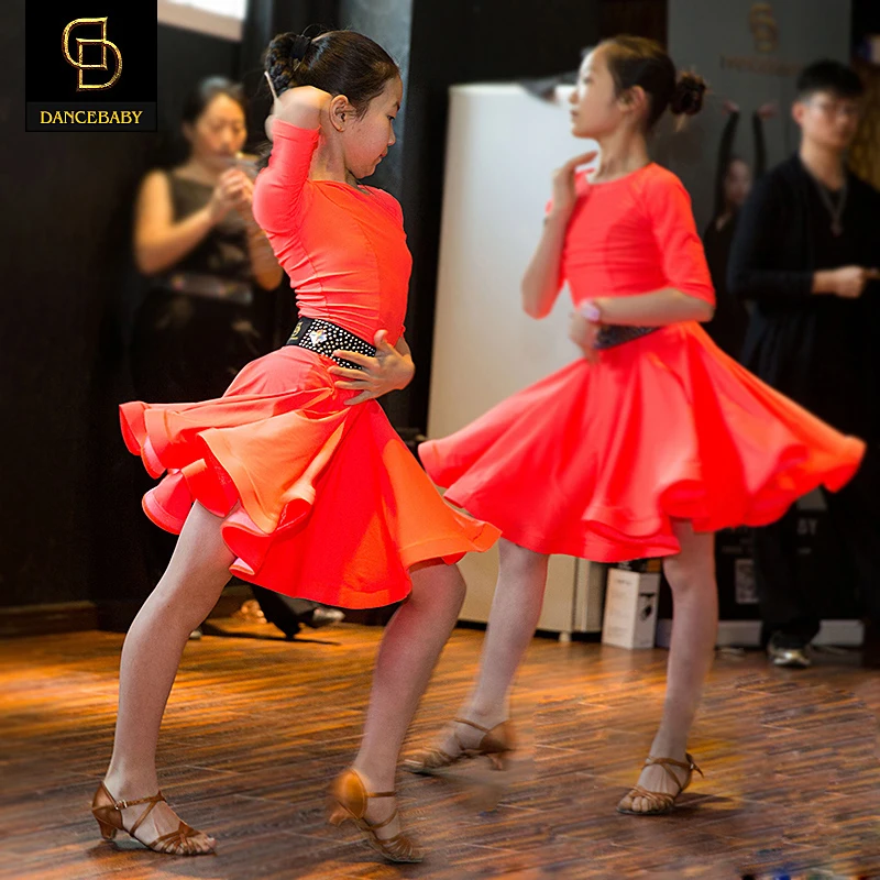2018 new children's Latin Dance practice dress for girl freeshipping