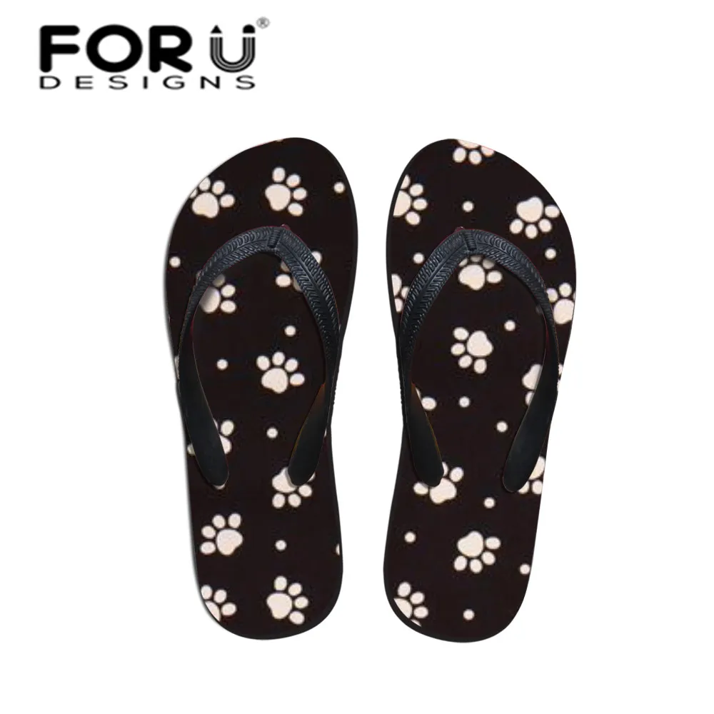 

FORUDESIGNS Summer Fashion Men's Flip Flops 3D Dog Footprint Beach Sandals for Men Flat Slippers non-slip Shoes Sandals pantufa