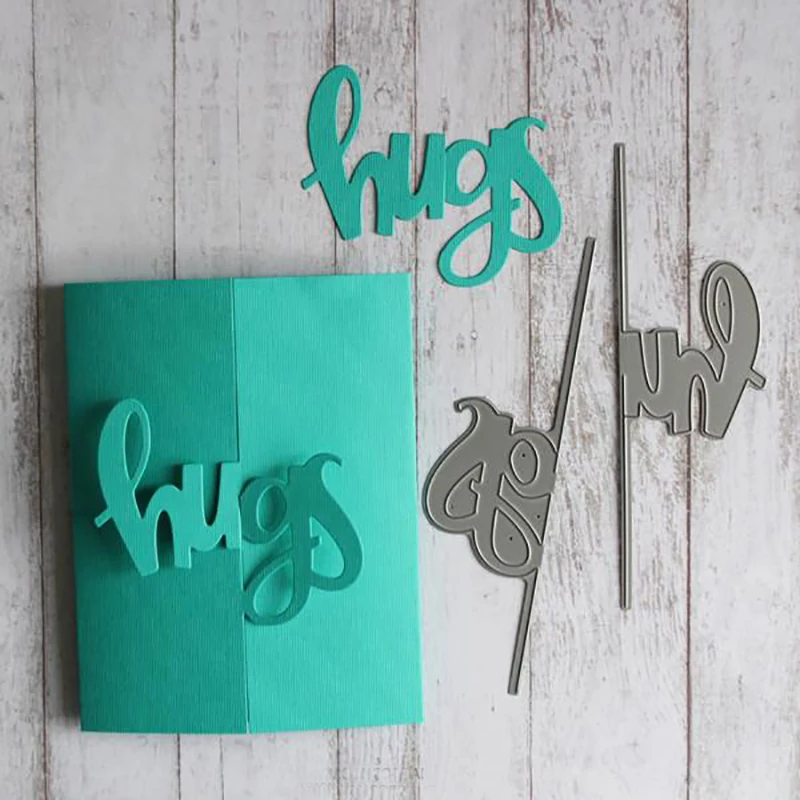 

Hugs Straight Line Card Metal Cutting Dies Stencils for DIY Scrapbooking/photo album Paper Cards Decorative Embossing