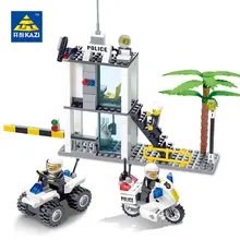 

KAZI 6728 Police Series Building Blocks City DIY Custody Van Police Command Center Enlighten Bricks Block Sets For Children