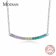 MODIAN брендовый дизайн милое женское ожерелье красочная улыбка ожерелье s& Подвески Мода 925 стерлинговые серебряные ювелирные изделия с фианитами