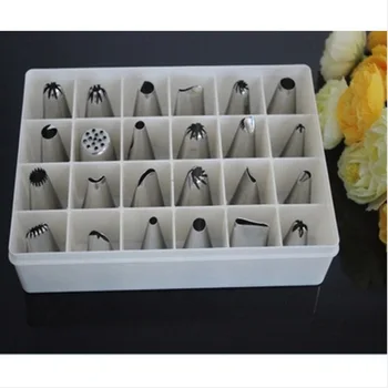 24 Pcs/Set Stainless Steel Seamless Icing Piping Nozzle Set Bakery And Pastry Tools Cream Cake Decorating Tips Set With PP Box 24 Pcs/Set Stainless Steel Seamless Icing Piping Nozzle Set Bakery And Pastry Tools Cream Cake Decorating Tips Set With PP Box