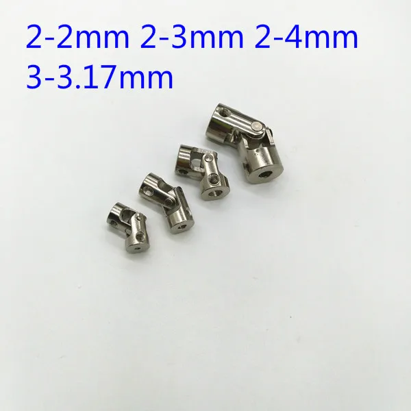

4PC Metal 2-2mm 2-3mm 2-4mm 3-3.17mm Universal Joint Mini Shaft Coupling Connector for DIY Model Car/Boats Motor Axle Connector