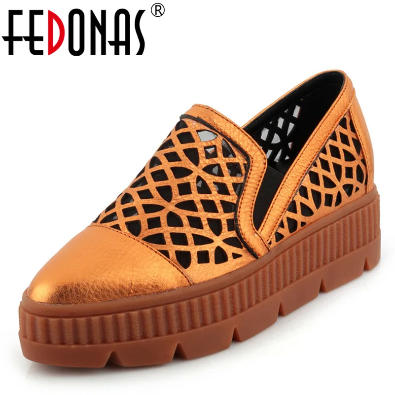 

FEDONAS Women Sexy Cut-outs Wedding Party Shoes Woman Platforms Summer New Sandals Female Rome Style Falts Shoes Round Toe Flat