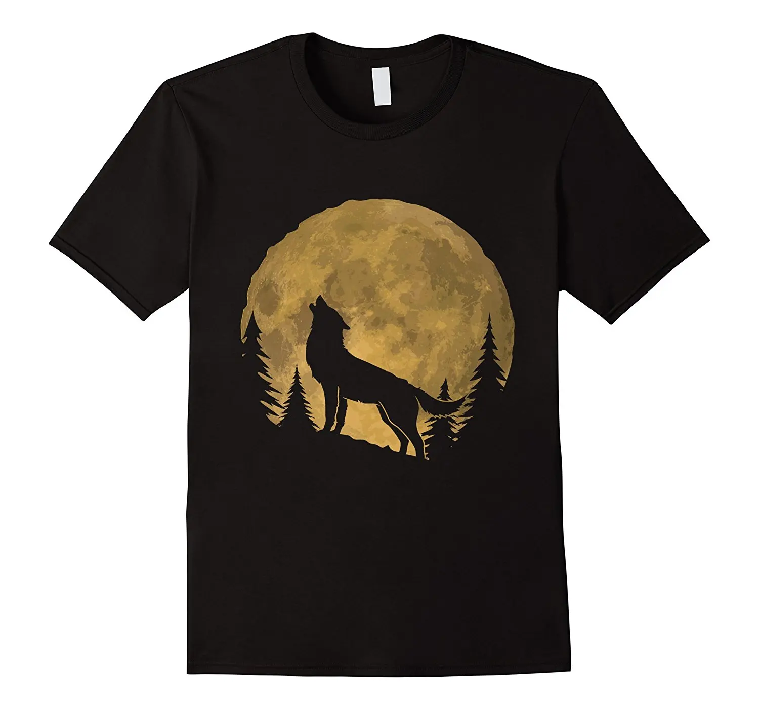 2019 New Summer High Quality Tee Shirt Howling Wolf Shirt Wolf Moon ...