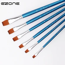 EZONE 6 шт. кисть для рисования милые конфеты деревянный Handel нейлоновые волосы плоские Кисти для акварели масло гуашь акриловые краски ing Art Supply