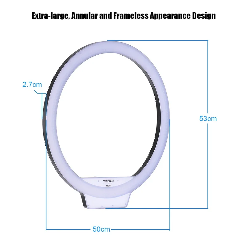 YONGNUO YN608 студийный кольцевой светодиодный гибкий видео светильник 3200-5500k фотографический светильник беспроводной пульт дистанционного управления+ адаптер переменного тока