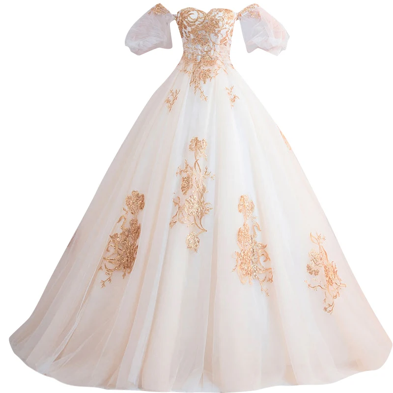 Элегантное платье цвета шампанского Quinceanera новинка 2019 бальные платья с