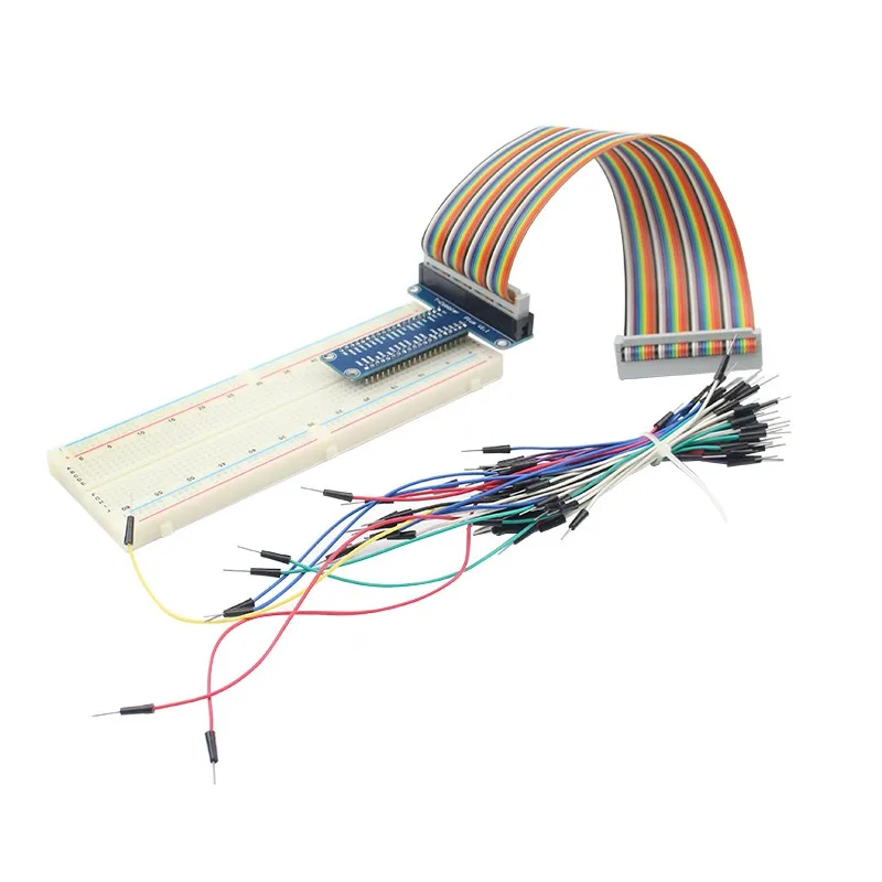

102 Solderless Prototype bread board +40 pin GPIO board +GPIO dupont line +65 Flexible jumper wires for raspberry pi 3 for pi 2