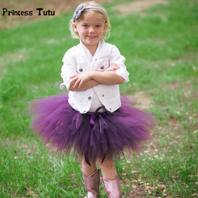 

Baby Kids Girls Tutu Skirt Cute Birthday Party Tutus Ballet Skirts Purple,Gray Fluffy Children Pettiskirt Princess Tulle Skirt