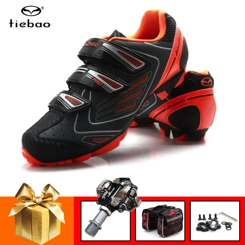 

Tiebao cycling shoes add mountain bike SPD pedal set sneakers Men 2019 Auto-lock cycle Sapatilha Ciclismo mtb Bike bicycle shoes