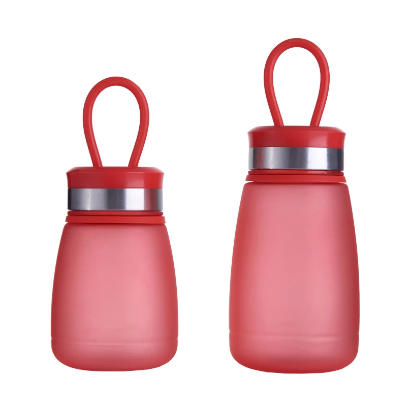 

Colorful cute water bottle small size direct drinking with silicon handle