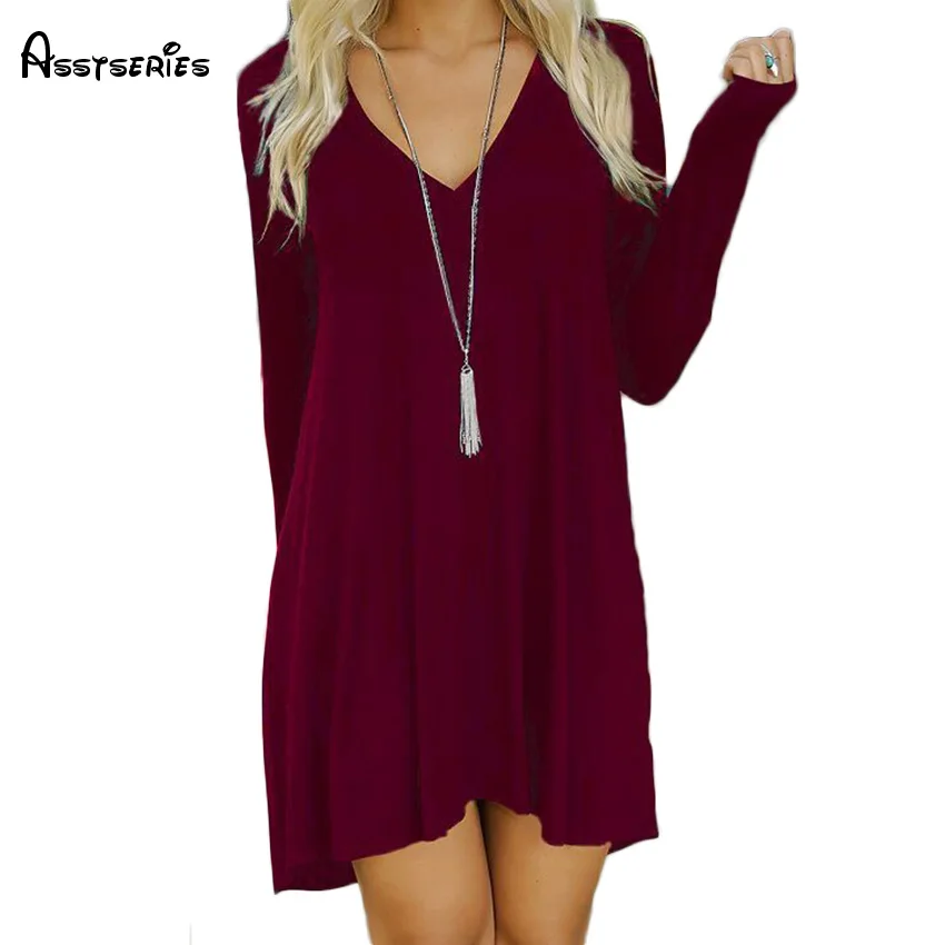 

Spring New Loose Dress Vintage Dress Women Long Sleeve Beach Summer Dress Sexy Dress New Year Vestido D25