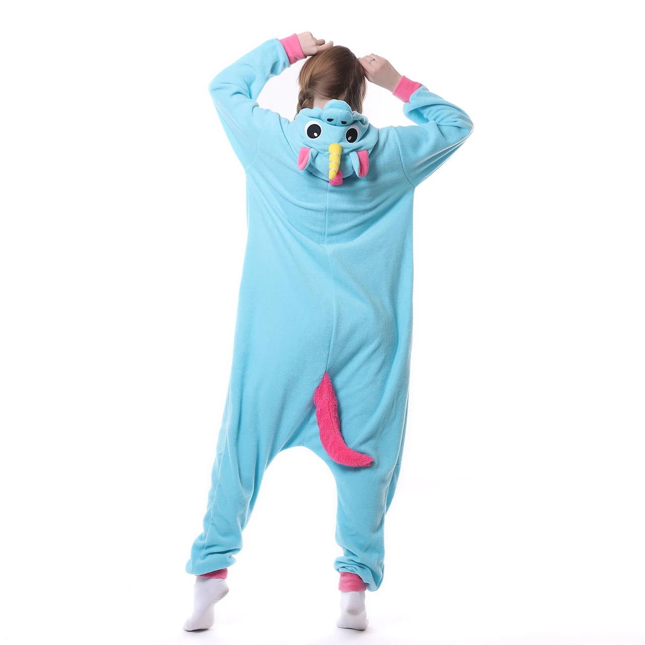 С капюшоном Пижама Kigurumi все в одном пижама костюмы животных Косплэй Синий