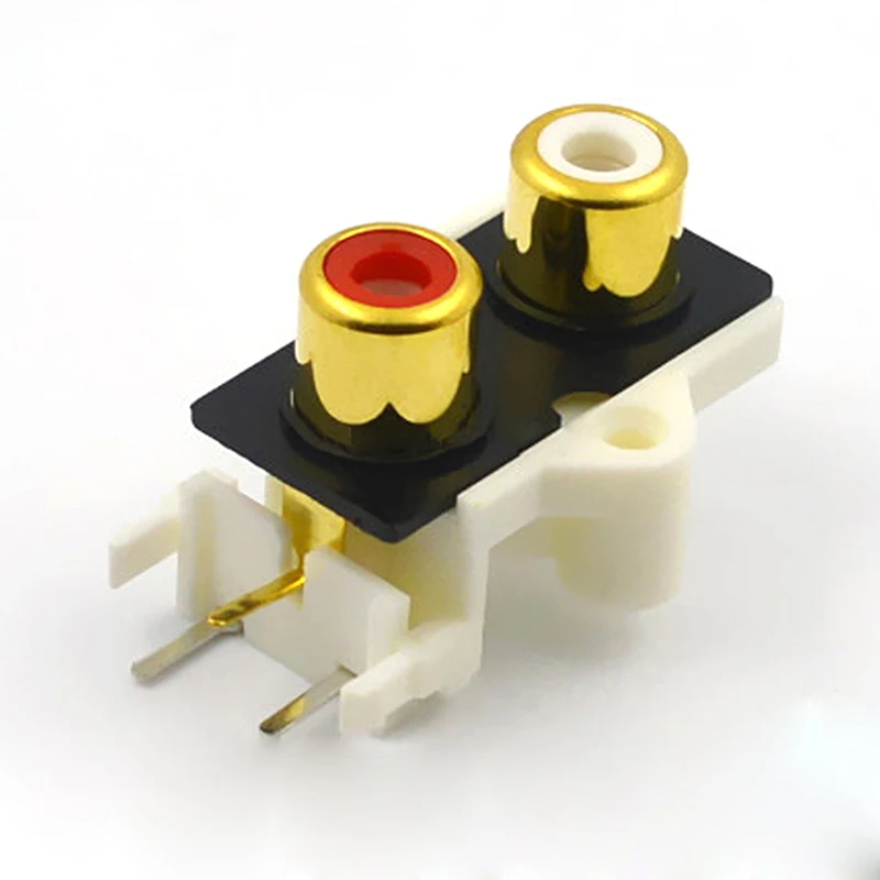 500 шт. RCA разъем AV Lotus аудио и видео AV2 8.4 9 два отверстия позолоченный