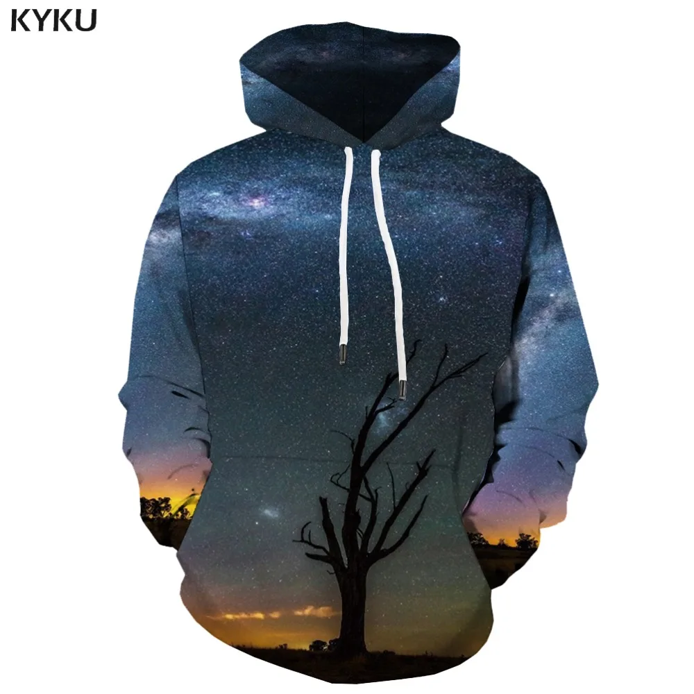 

KYKU 3d Hoodies Galaxy Space Sweatshirts men Tree Hoody Anime Nebula 3d Printed Harajuku Hoodie Print Colorful Hooded Casual