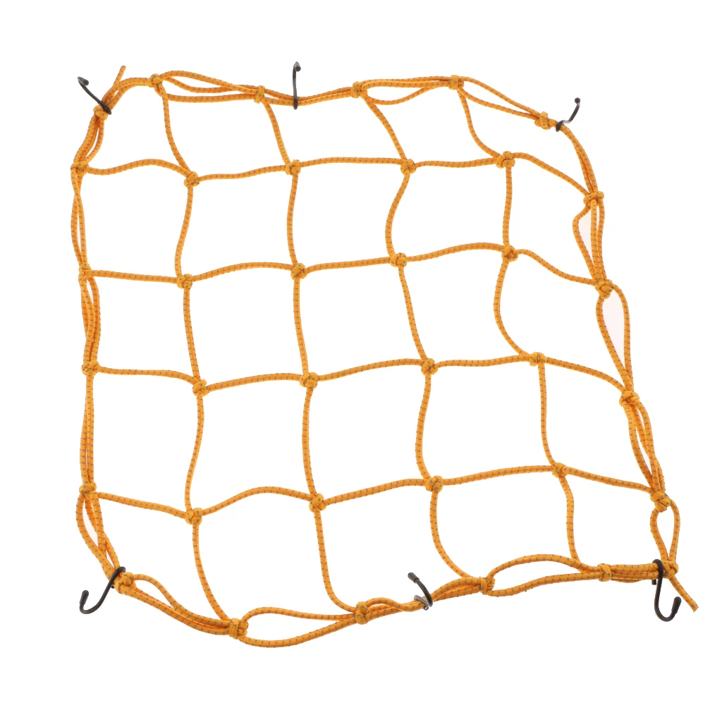 40x40cm Elasticated Bungee Cargo Luggage Package Net with 6 Hooks for Rear Motorcycle Bicycle Bag Basket Motorbike Accessory 