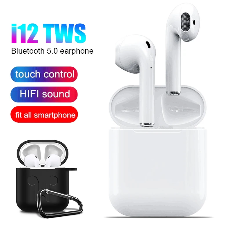 i12 tws Bluetooth 5.0 Earphone Sports Sweatproof true Wireless Earbuds