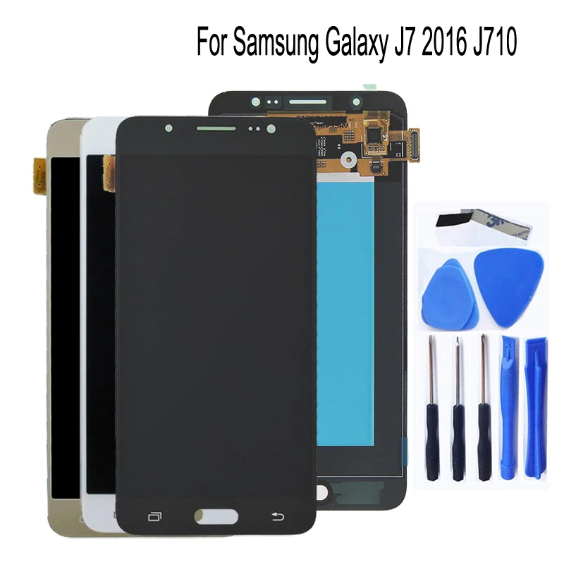 

5.5''AMOLCD For SAMSUNG Galaxy J7 2016 J710 LCD Display Touch Screen For SAMSUNG J7 2016 LCD Display J710F Repair kit+Free Tools