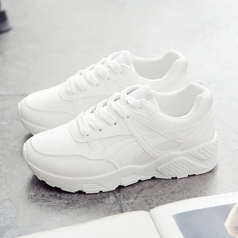 Air Shoes Woman Female Students All Match Comfortable Breathable Thick Soled Running Shoes Lace Harajuku Tide Sneaker Women Shoe