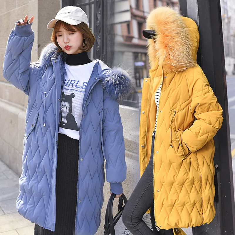 

New Collection Winter Women Jacket Coat Original Fur Collar Women Parkas Fashion Brand Womens Cotton Padded Jacket