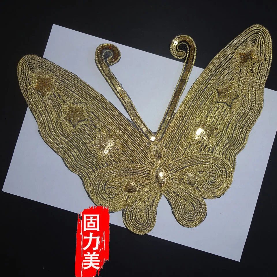 

1pc big size gold owl butterfly woodpecker bird sewing on patch Applique Stripes Clothes Jean Animal Bird Motif Fabric Sticker