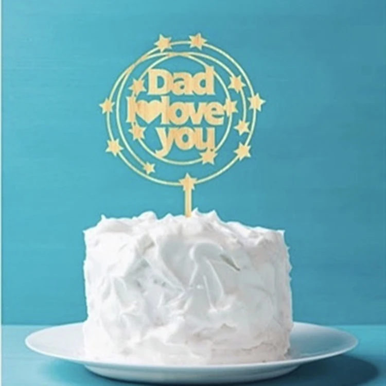 1 шт. Золотой Топпер для торта «Счастливый Отец» с надписью «лучший день торта» и флагом для всей семьи, дня рождения, отцов, вечерние украшения для выпечки