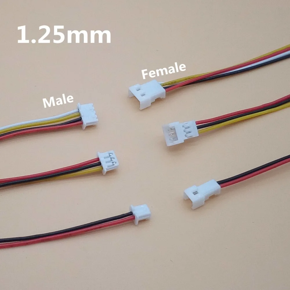 20 компл./лот разъем Micro JST 1 25 мм 2 контактный/3 контактный/4 контактный штекер и гнездо с проводами кабели