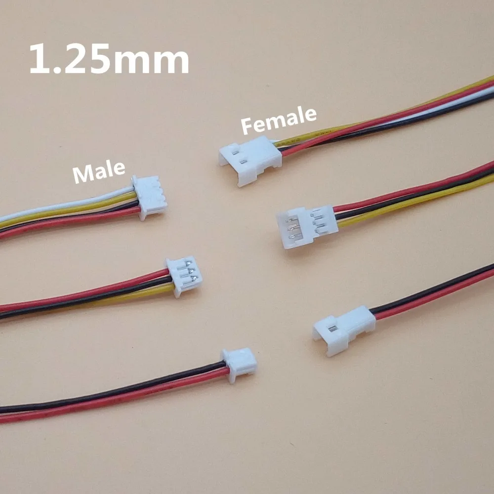 tiras de luz LED Hyber&Cara paquete de 40 aislado de silicona para juguetes RC Micro conector macho y hembra JST PH 2.0 de 1,25 mm con cable eléctrico de 10 cm 22 AWG 