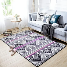 Классический Национальный стиль ковер геометрический Бамбук Черный Белый нескользящий моющийся прочный ковер для гостиной/спальни