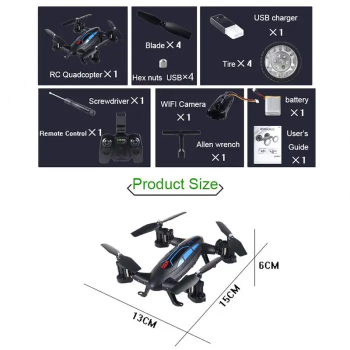 Мини Безголовый Drone Wi-Fi пульт дистанционного Управление Racing ИГРУШКИ Sky Земли двойной Применение открытый игрушка Drone автомобиля S7JN