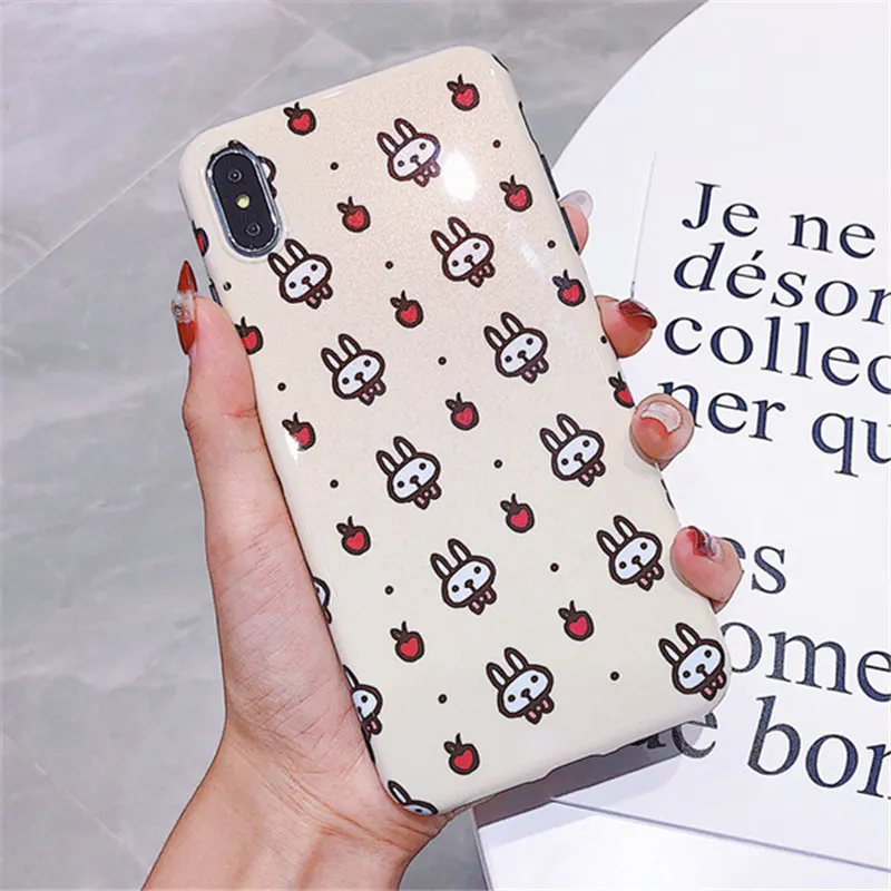 

100pcs Lovely Cartoon Animal Rabbit Case For iphone 6 Case For iphone X XS XR XS MAX 7 8 Phone Cases Fashion Silicone Cover Capa