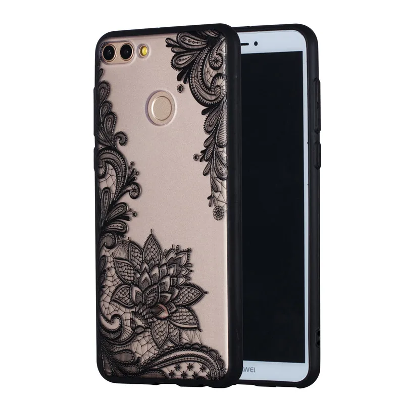 Case For Huawei P Smart Cases Luxury 3D Relief Lace Flower TPU + PC Silicone Case For Huawei Honor7A 7X 10 Y5 Y7 2018 Case Coque (27)