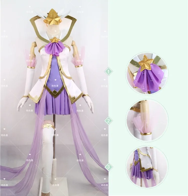 

LOL Janna Star Guardian Cosplay Costume New Year Dress Halloween Uniform Xmas Outfit Shirt+Skirt+Socks+Headband S-XL
