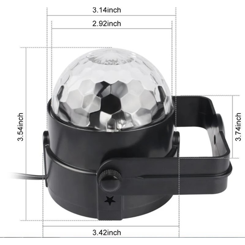 3W Mini RGB Crystal Magic Ball Sound Activated Disco Ball Stage Lamp Lumiere Christmas Laser Projector Dj Club Party Light Show (5)