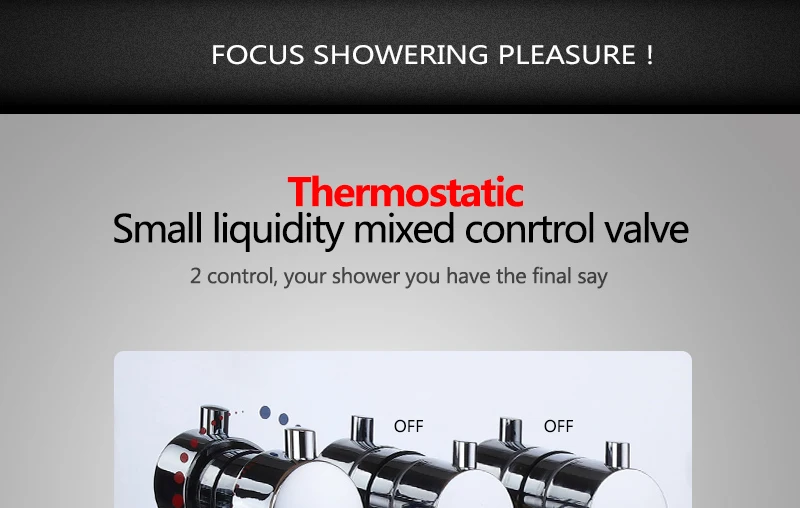 DCAN Two Functions Bathroom Bath Shower Faucet Mixer Valve Wall Mounted Bathtub Faucets Thermostatic Shower Faucets Mixing Valve (14)