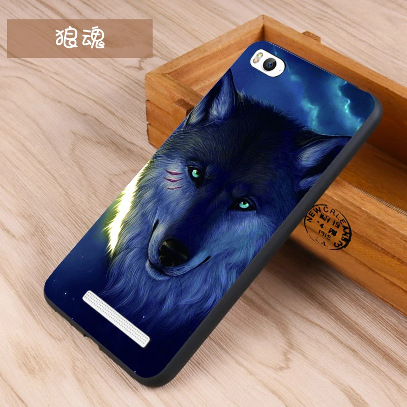 Xiaomi Mi4c Case Original Cover for Xiaomi Mi4c Case Cover Skin Wolf Fish Skull mi4c Fundas 100% 21