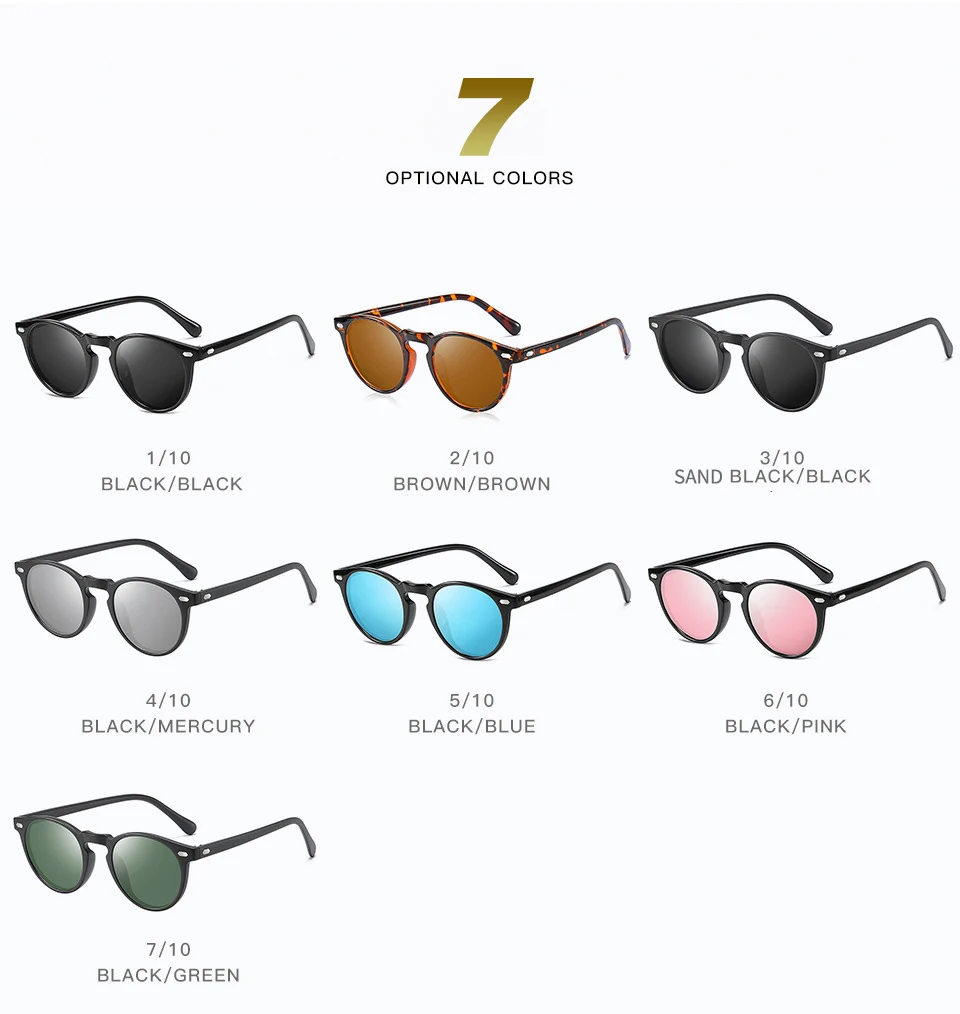 Модные готические стимпанк женские поляризованные солнцезащитные очки для мужчин, круглые очки TR90, брендовые дизайнерские солнцезащитные очки, зеркальные очки унисекс
