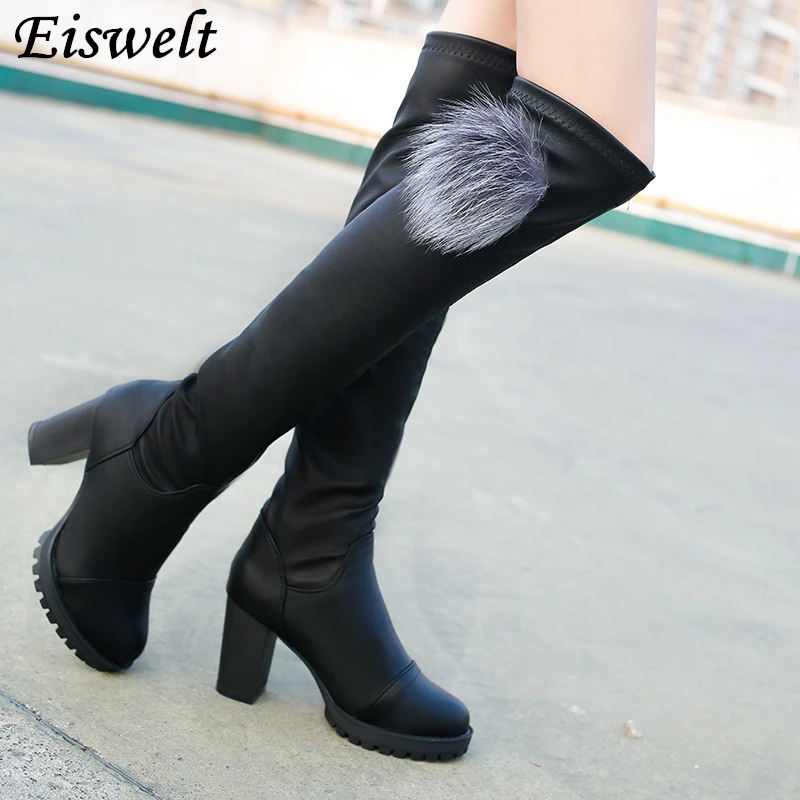 

Boots Women Shoes Stretch Long Over The Knee Boots Womens Winter Booties Thigh High Boots Heeled Shoe Woman Boots#HL103