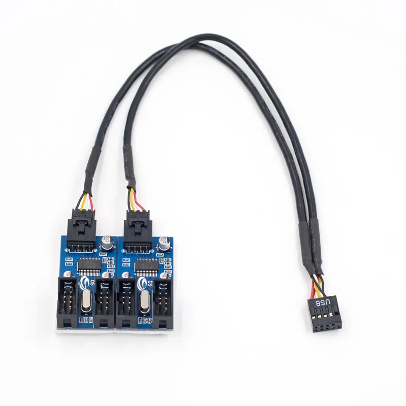 

9pin USB Header Male 1 to 2/4 Female Extension Splitter Cable Connector Adapter