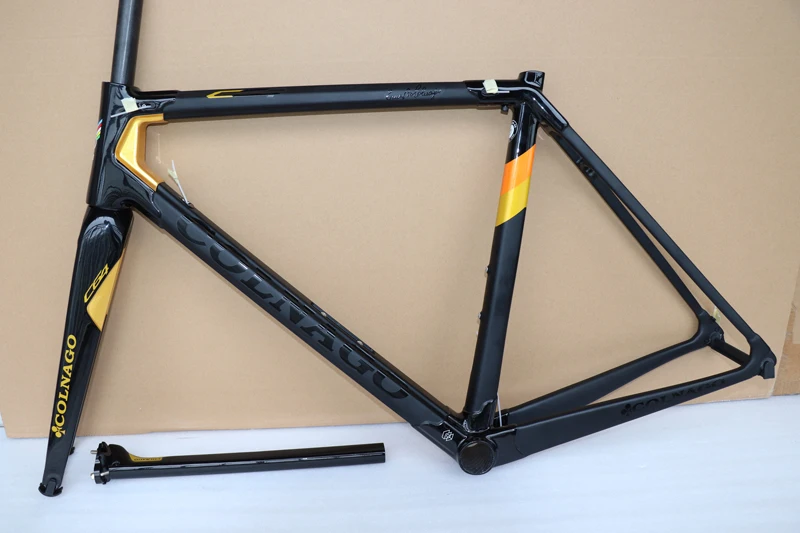 Черная Золотая углеродная дорожная рама Colnago C64 велосипедная Рама размер 48 50 52 54 56