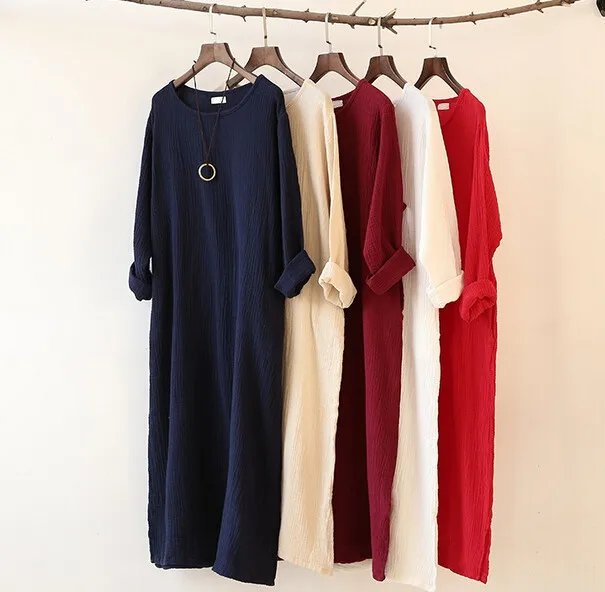 Robe longue en lin grande taille Clearance